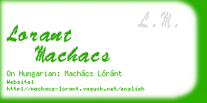 lorant machacs business card